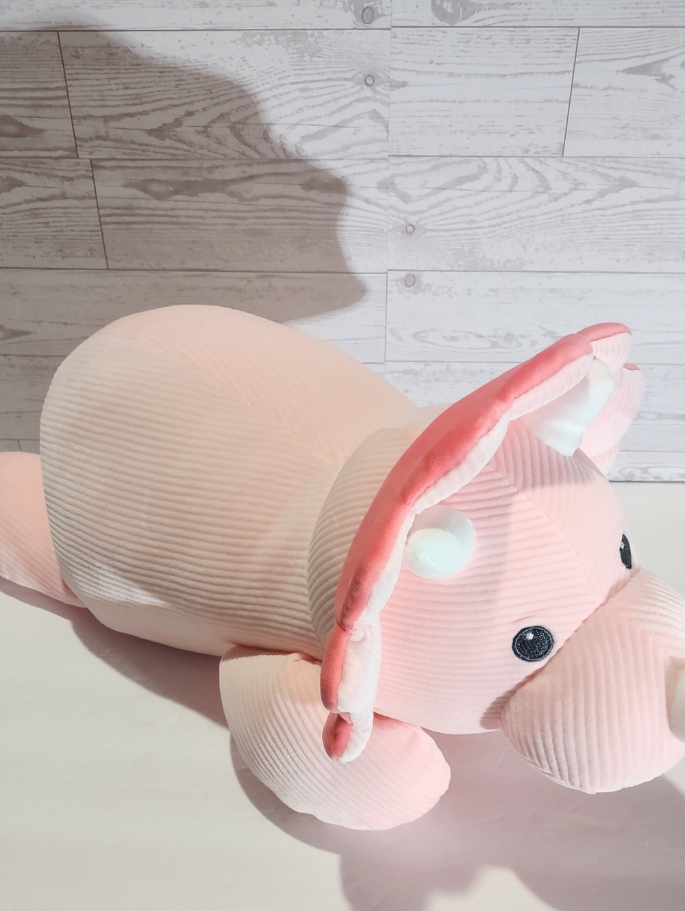 Hobby Lobby Pink Corduroy Triceratops Weighted Plush